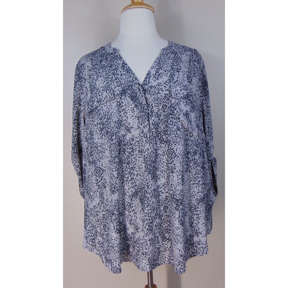 Torrid Harper Popover Tunic Top Womens Plus Size 4X Roll Tab Sleeve Pockets - Picture 1 of 9